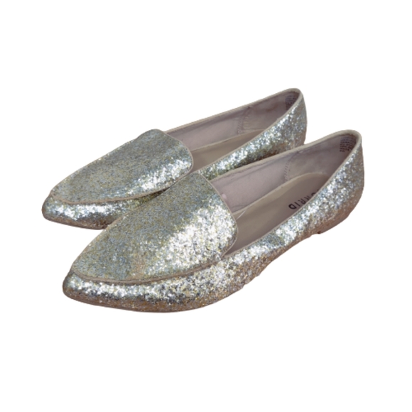 TORRID gold glitter almond toe flats size 9 wide - Picture 1 of 15